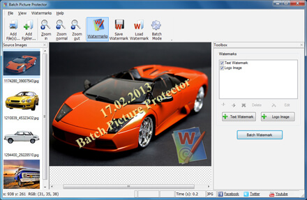 Aggiungi Watermark alle immagini con Batch Picture Protector