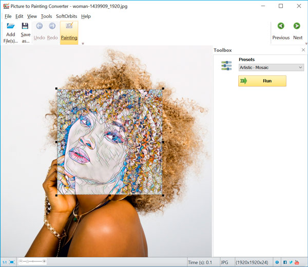 Screenshot of the program by SoftOrbits 2023